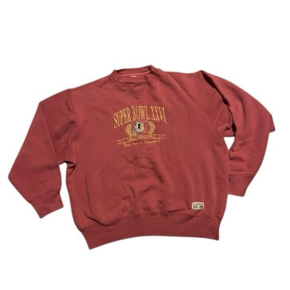 VTG LOGO 7 WASHINGTON COMMANDERS REDSKINS CREWNECK SWEATER